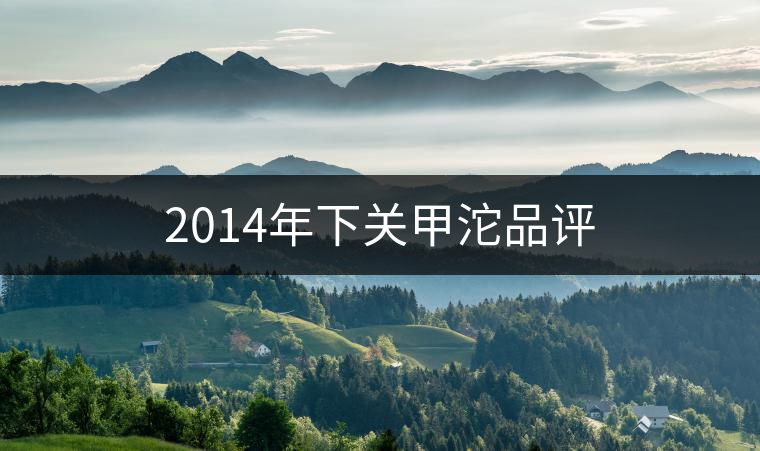 2014年下關甲沱品評