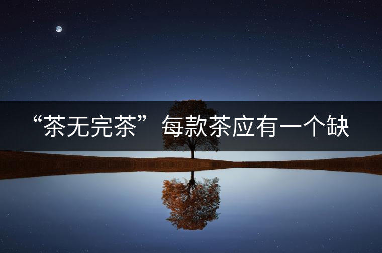 “茶無(wú)完茶”每款茶應(yīng)有一個(gè)缺點(diǎn)！