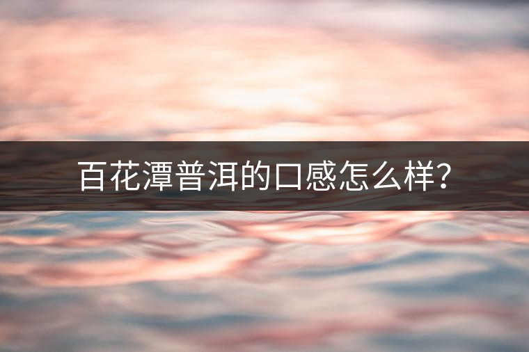 百花潭普洱的口感怎么樣？