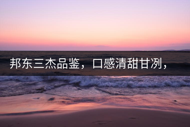 邦東三杰品鑒，口感清甜甘冽，香氣富于變化