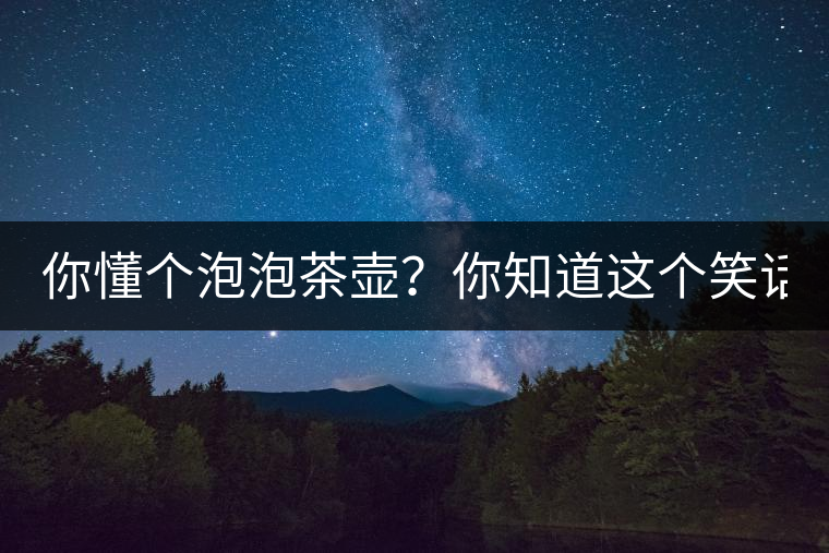 你懂個泡泡茶壺？你知道這個笑話嗎？