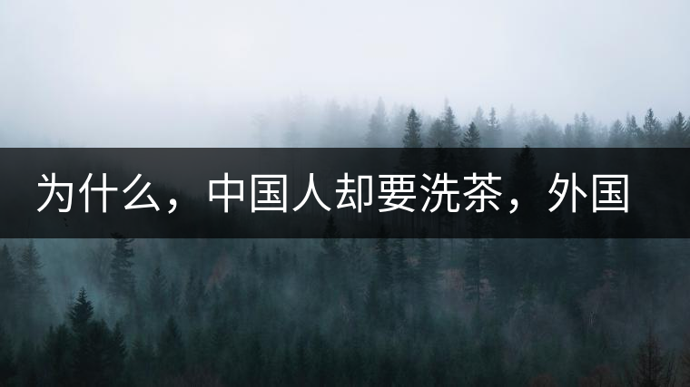 為什么，中國人卻要洗茶，外國人怎么不洗？