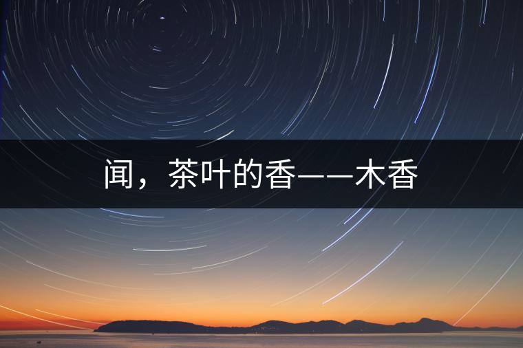 聞，茶葉的香——木香