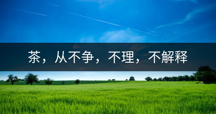 茶，從不爭(zhēng)，不理，不解釋