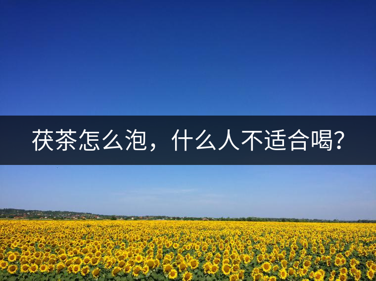 茯茶怎么泡，什么人不適合喝？