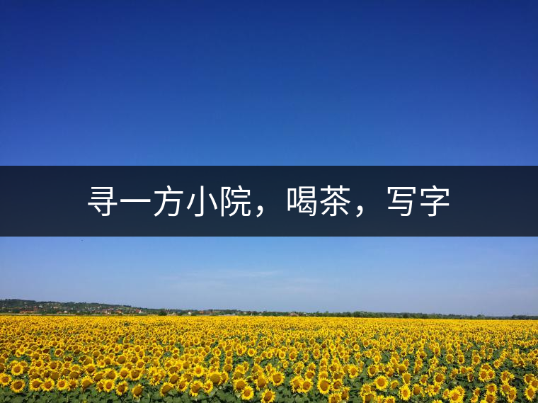 尋一方小院，喝茶，寫字