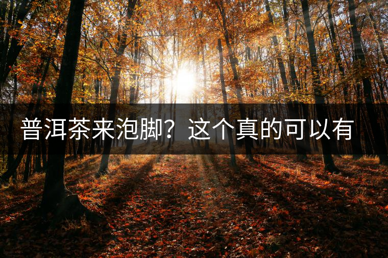 普洱茶來(lái)泡腳？這個(gè)真的可以有，還有治療腳氣的功效