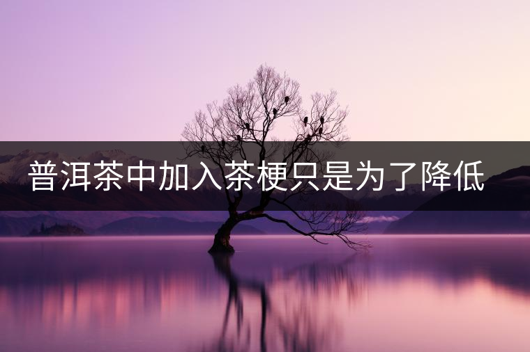 普洱茶中加入茶梗只是為了降低成本？