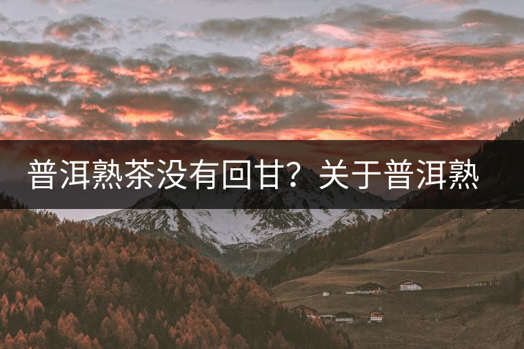 普洱熟茶沒有回甘？關(guān)于普洱熟茶的這些知識你必須知道！