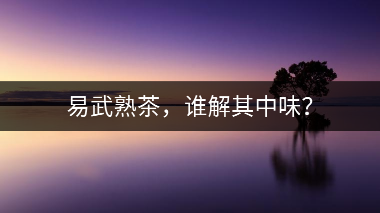 易武熟茶，誰解其中味？