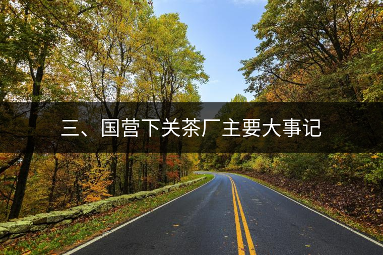 三、國(guó)營(yíng)下關(guān)茶廠主要大事記