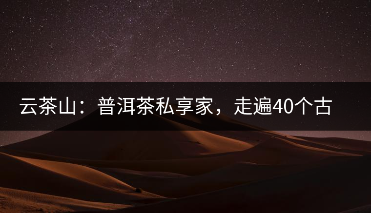 云茶山：普洱茶私享家，走遍40個古寨，24小時提供專家評分與產(chǎn)地茶農(nóng)一手報價