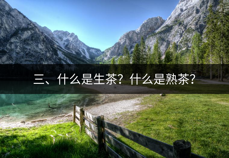 三、什么是生茶？什么是熟茶？