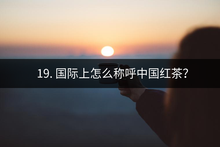 ? 19. 國際上怎么稱呼中國紅茶？