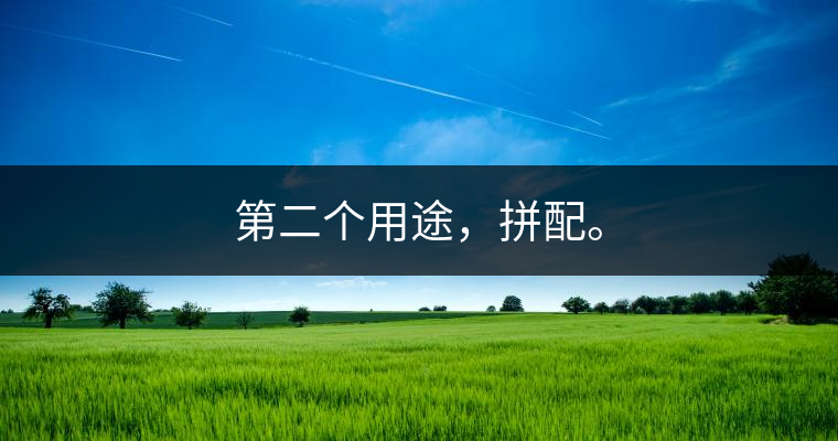 第二個用途，拼配。